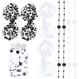 2 Bags 2 Colors Plastic Bead Garland Strand, Great for Door Curtain and Wedding Decoration DIY Material, Round