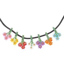 7шт. 7 цветов подвески из стеклянного бисера, цветочный шарм