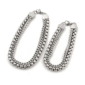 201 Stainless Steel Multi-Strand Chains Bracelets, Wheat Chain & Box Chain Bracelets for Women and Men