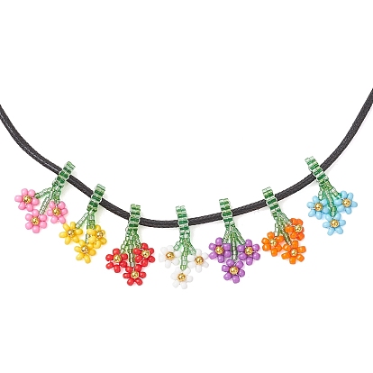 7шт. 7 цветов подвески из стеклянного бисера, цветочный шарм