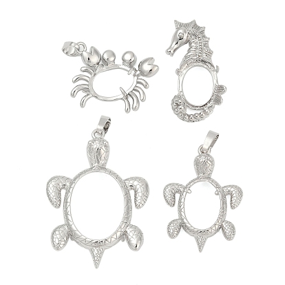 Сеттинги для кулона (кабошонов), латунь , серия океана, настройки открытой спины