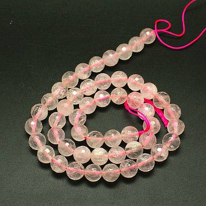 Naturel a augmenté perles de quartz brins, facette, ronde