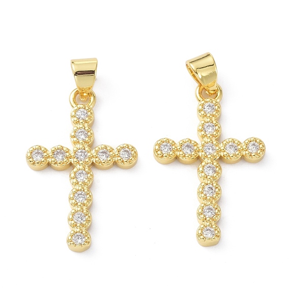 Латунь кубический цирконий кулон, долговечный, без свинца и без кадмия, крестик