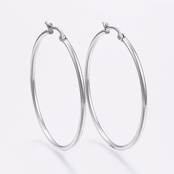 304 Creolen aus Edelstahl, hypoallergene Ohrringformen, Ringform