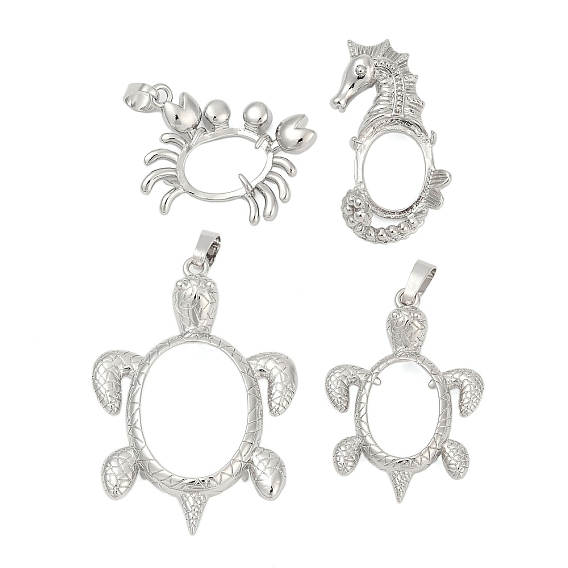 Сеттинги для кулона (кабошонов), латунь , серия океана, настройки открытой спины