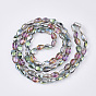 Translucent Electroplate Glass Beads Strands, Half Plated, Faceted, Teardrop
