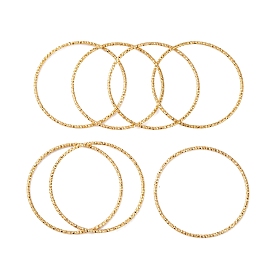 7Pcs Vacuum Plating 304 Stainless Steel Textured Bangles Set for Women