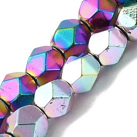 Baking Painted Synthetic Non-Magnetic Hematite Beads Strands, Faceted Round