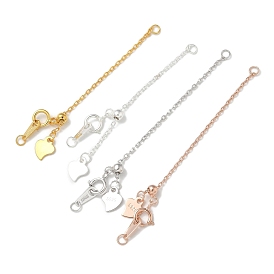 S925 удлинитель цепи из стерлингового серебра, концевые цепи, сердце