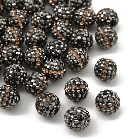 Круглый ранга a стразы глина проложит бусы, 10 мм, отверстие : 1 мм