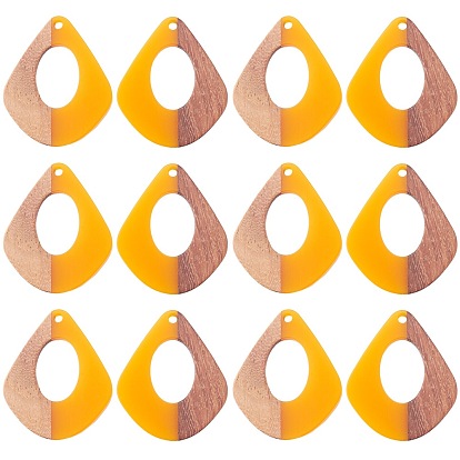 Resin & Wood Pendants, Teardrop