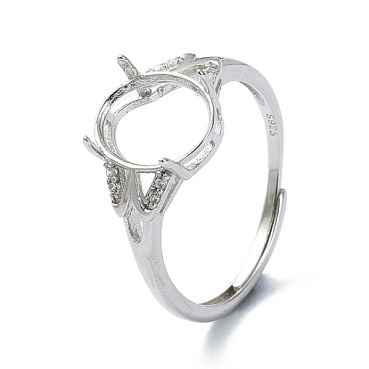 Регулируемые 925 стерлинговое серебро 4 зубцы для установки колец, с кубического циркония