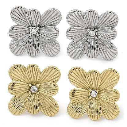 Ионное покрытие (ip) 304 серьги-гвоздики из нержавеющей стали, со стразами для женщин, квадратный