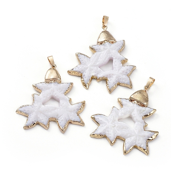 Гальванические подвески, с латунной фурнитурой для подвески , морская звезда / морские звезды