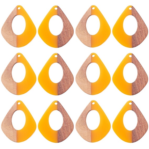 Resin & Wood Pendants, Teardrop