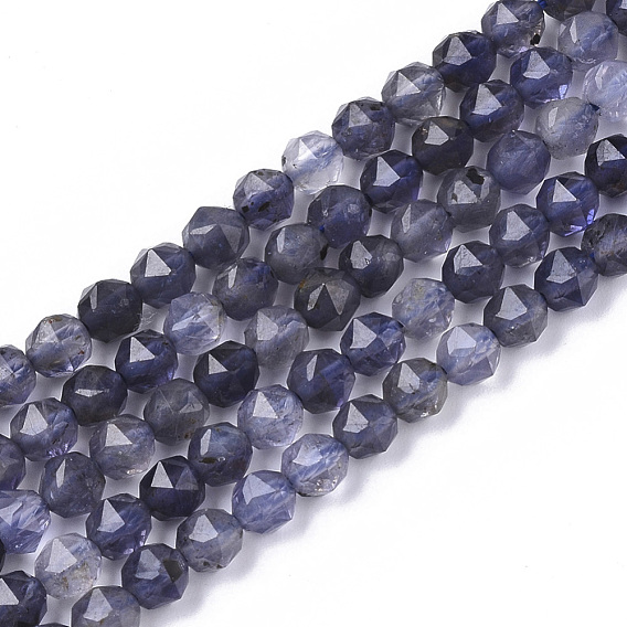 Природные иолит нитей бисера, граненые, круглые