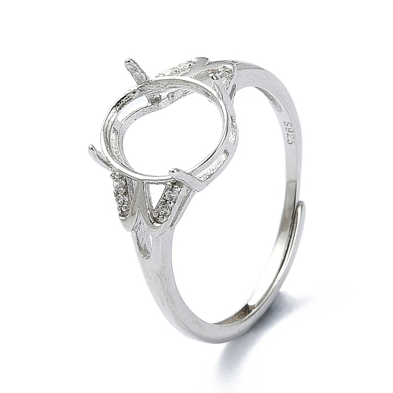 Регулируемые 925 стерлинговое серебро 4 зубцы для установки колец, с кубического циркония