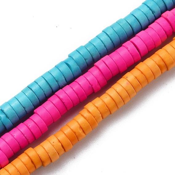 Synthetic Turquoise Beads, Dyed, Flat Round/Disc, Heishi Beads