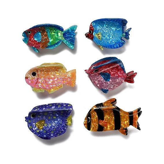 Акриловые заколки-когти с океанской тематикой, рыба
