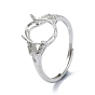 Регулируемые 925 стерлинговое серебро 4 зубцы для установки колец, с кубического циркония