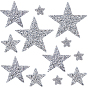 28шт. 4 виды пластиковых нашивок для одежды, cmолой горный хрусталь, звезда