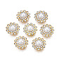 Sew on Rhinestone, with Iron Prong Settings, ABS Imitation Pearl, Flower