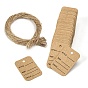 100Pcs Paper Label, Paper Display Cards, with 20M Rope, Rectangle
