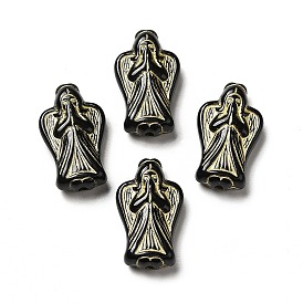 Uv акриловые покрытия бусины, золотой металл обвитыми, ангел