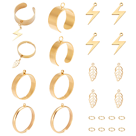 Набор для самостоятельного изготовления регулируемого кольца-шарма, включая 304 петлевое основание из нержавеющей стали, 201 прелести нержавеющей стали, лист и молния