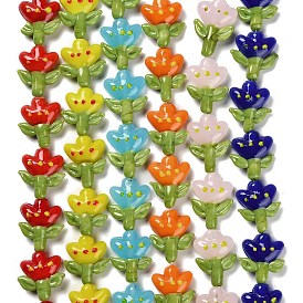 Бусы лэмпворк ручной работы, тюльпан