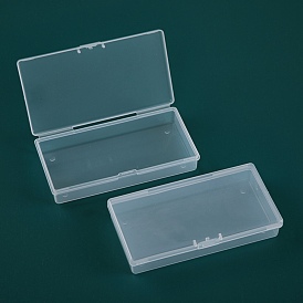 Прозрачные пластиковые бусины, с откидными крышками, прямоугольные