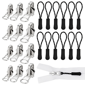 Zinc Alloy Zipper Sliders, with Plastic Zipper Puller Strap