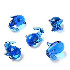 Handmade Lampwork Home Decorations, 3D Whale Ornaments for Gift