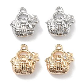 Brass Micro Pave Cubic Zirconia Pendants, Bag Charms