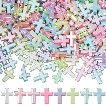 200 шт. Гальванические непрозрачные акриловые бусины, разноцветные