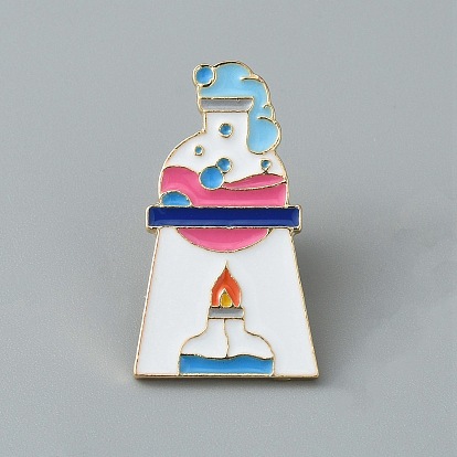 Chemistry Theme Enamel Pin, Light Gold Alloy Badge for Backpack Clothes