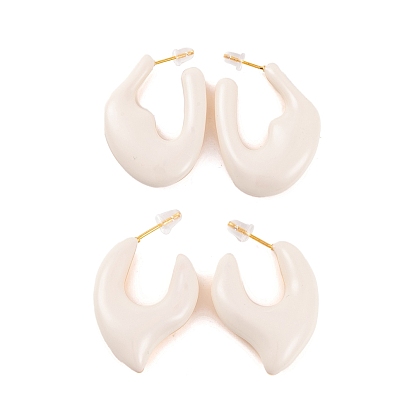 Женские серьги-гвоздики в форме полукольца из латуни с эмалью Nuggets