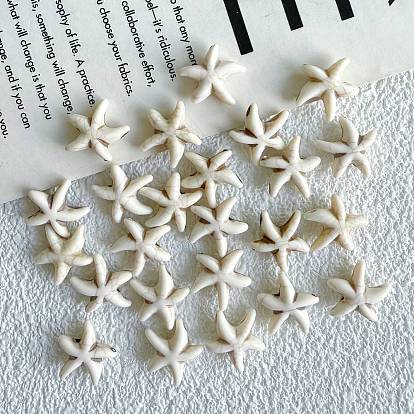 Синтетические шарики Говлит, для изготовления ювелирных изделий, цветочный белый