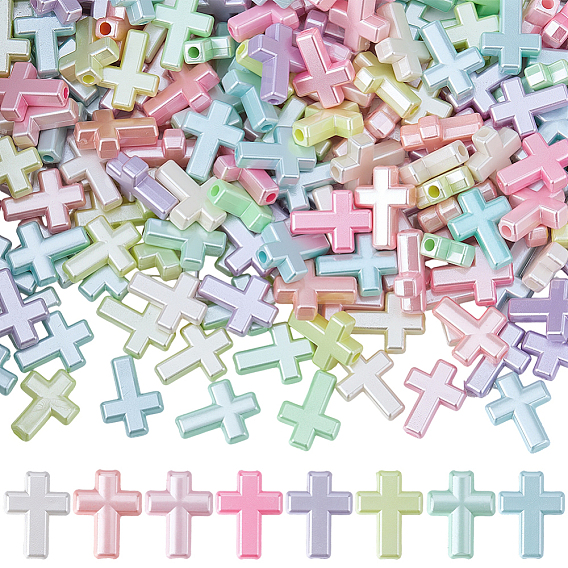 200 шт. Гальванические непрозрачные акриловые бусины, разноцветные