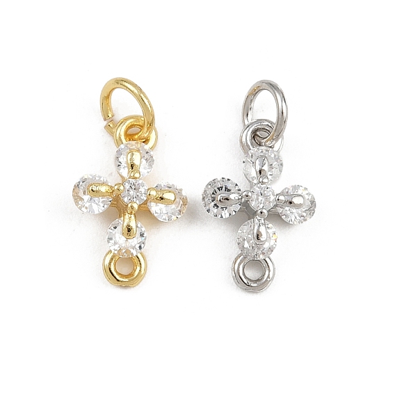 Латунные поперечные связи с прозрачным кубическим цирконием, с прыжковых колец, стойки покрытие, долговечный, без свинца и без кадмия