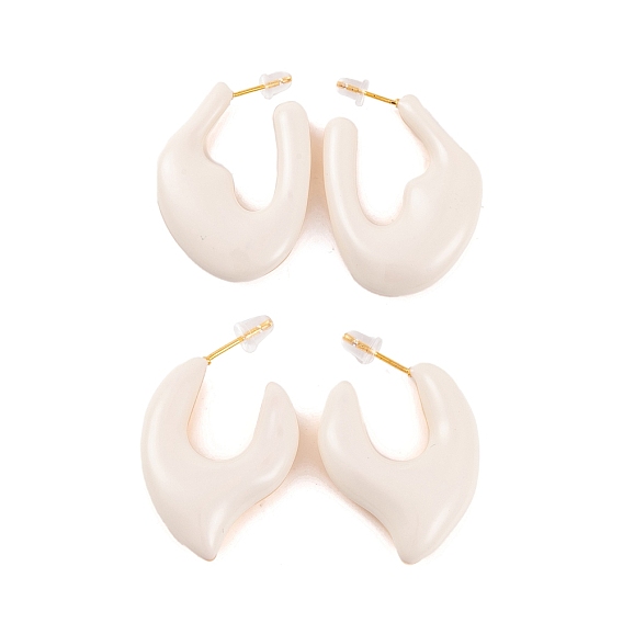 Женские серьги-гвоздики в форме полукольца из латуни с эмалью Nuggets