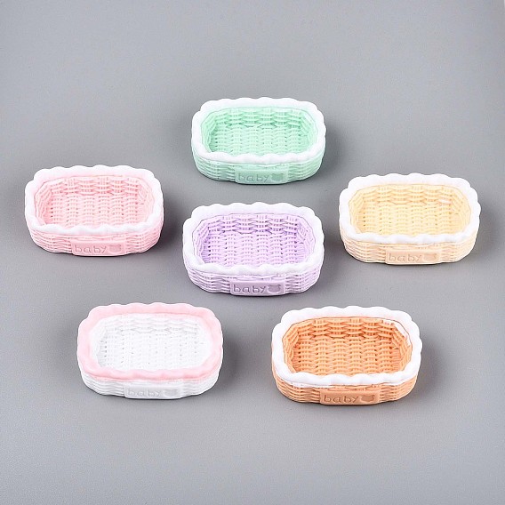 Декор для корзин из ротанга из непрозрачной смолы, аксессуары для кукольного домика с микро-ландшафтом, притворяясь опорными украшениями