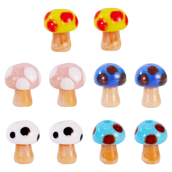 10 бусины лэмпворк ручной работы от сглаза, гриб