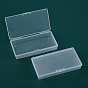 Transparent Plastic Bead Containers, with Hinged Lids, Rectangle
