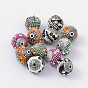 Handmade Indonesia Beads, with Alloy Cores, Oval, 14~15x15~16mm, Hole: 2mm