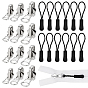 Zinc Alloy Zipper Sliders, with Plastic Zipper Puller Strap