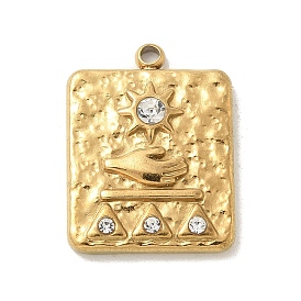 304 pendentifs en strass en acier inoxydable, rectangle et soleil