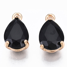 Стеклянные подвески, с выводами из латуни свет золота, долговечный, граненые, слеза