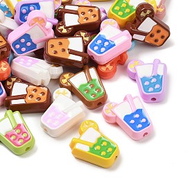 Непрозрачные акриловые бусины, пить, с эмалью