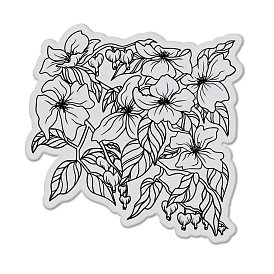 Flower PVC Clear Stamps, for DIY Scrapbooking, Photo Album Decorative, Cards Making